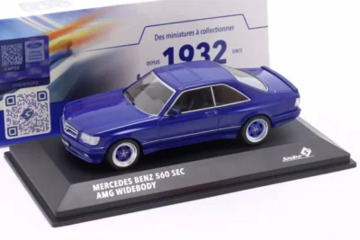 Solido MERCEDES-BENZ 560 SEC AMG (C126) Widebody 1988 Linarit blue