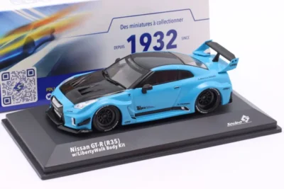Solido NISSAN GT-R (R35) Liberty Walk Body Kit 2019 Blue/black 1/43