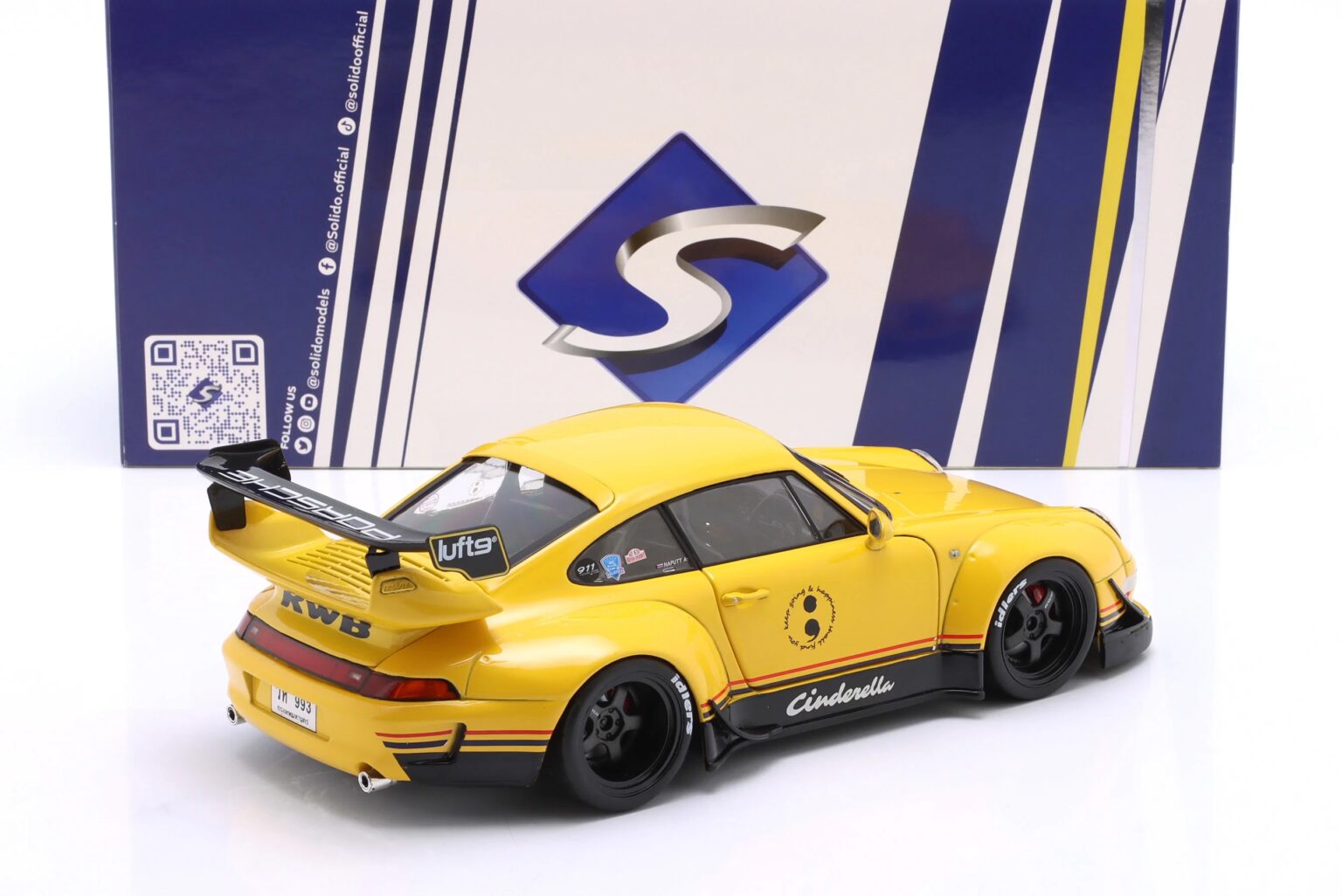 Solido PORSCHE 911 (993) RWB BODYKIT „CINDERELLA” 2020 Yellow 1/18 - obrazek 3