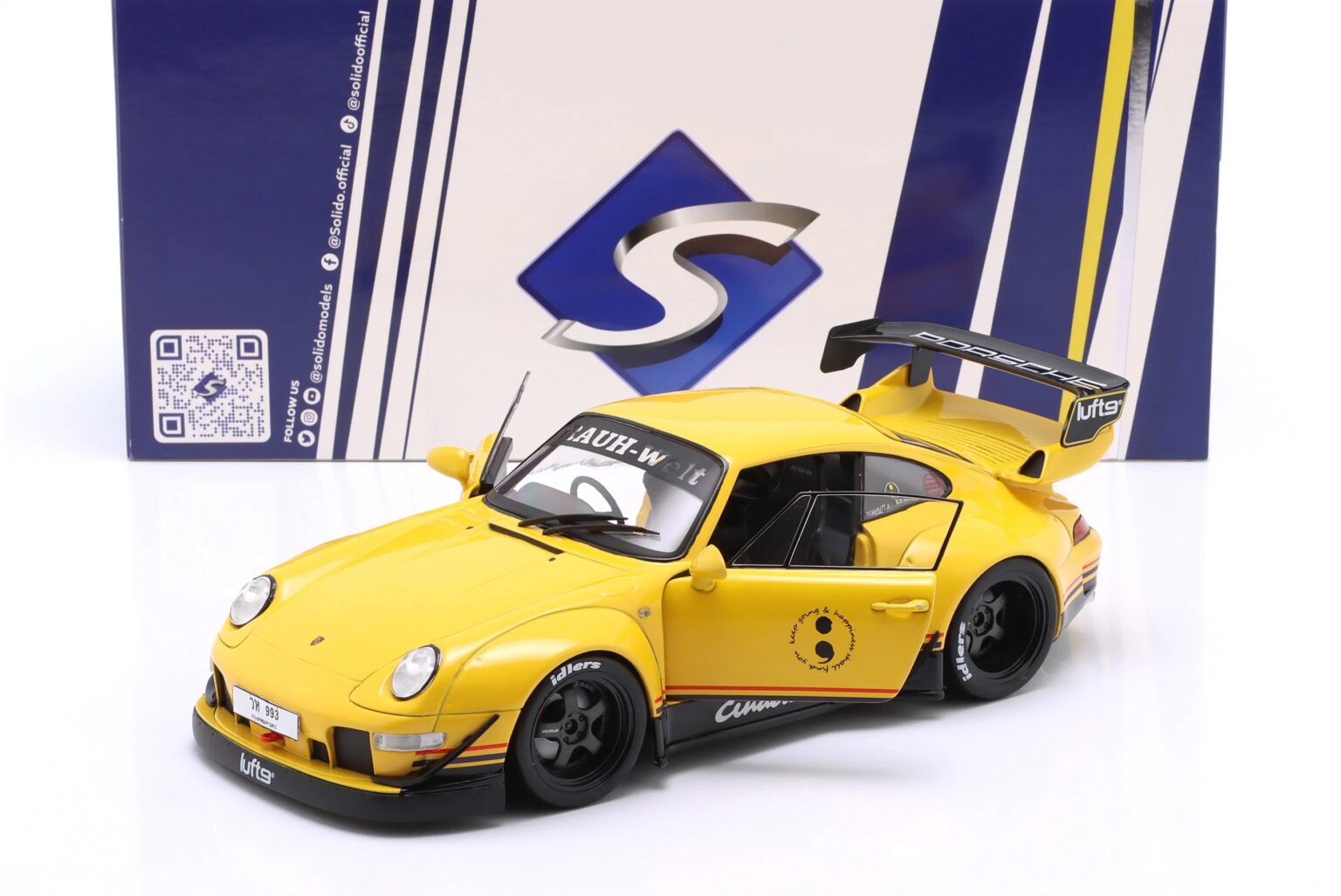 Solido PORSCHE 911 (993) RWB BODYKIT „CINDERELLA” 2020 Yellow 1/18 - obrazek 2